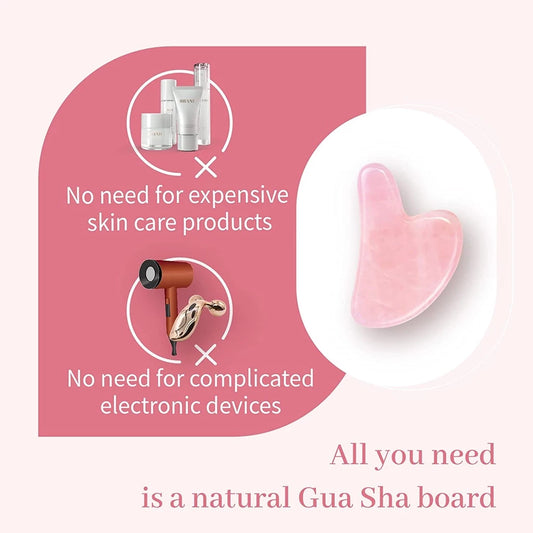 Close-up of gua sha facial massager smooth curved edges