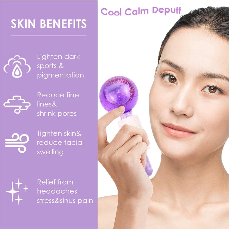 Cold and hot ice globes face roller used for facial massage