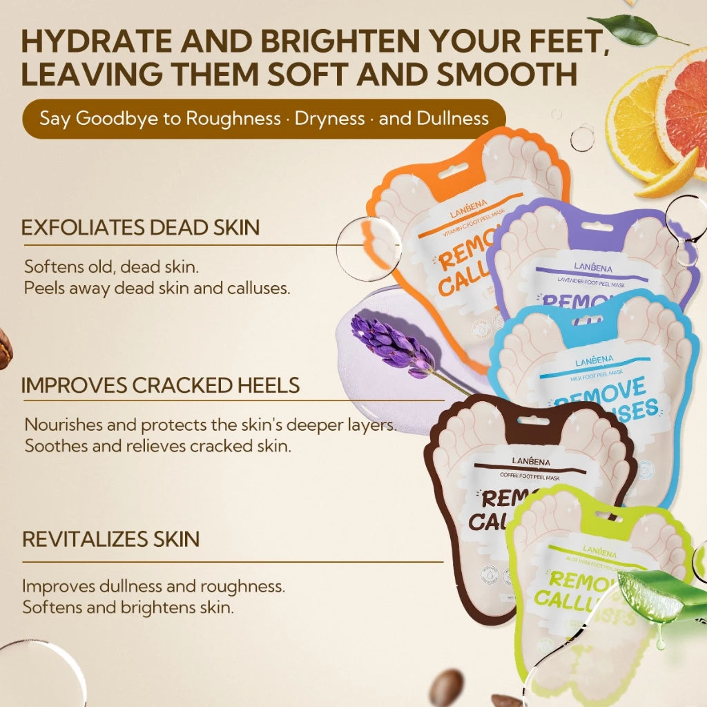 Exfoliating foot mask socks for peeling and smooth feet