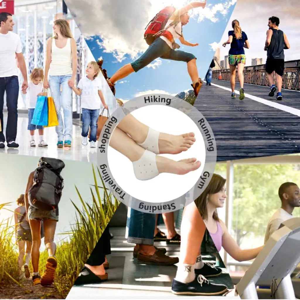 Stretchable silicone heel socks suitable for all foot sizes